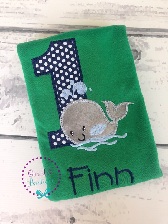 Whale Birthday Shirt- Personalized Birthday Shirt - Personalized Whale - 1st Birthday Outfit - Tutu - Summer Birthday - Under the Sea Il_570xn