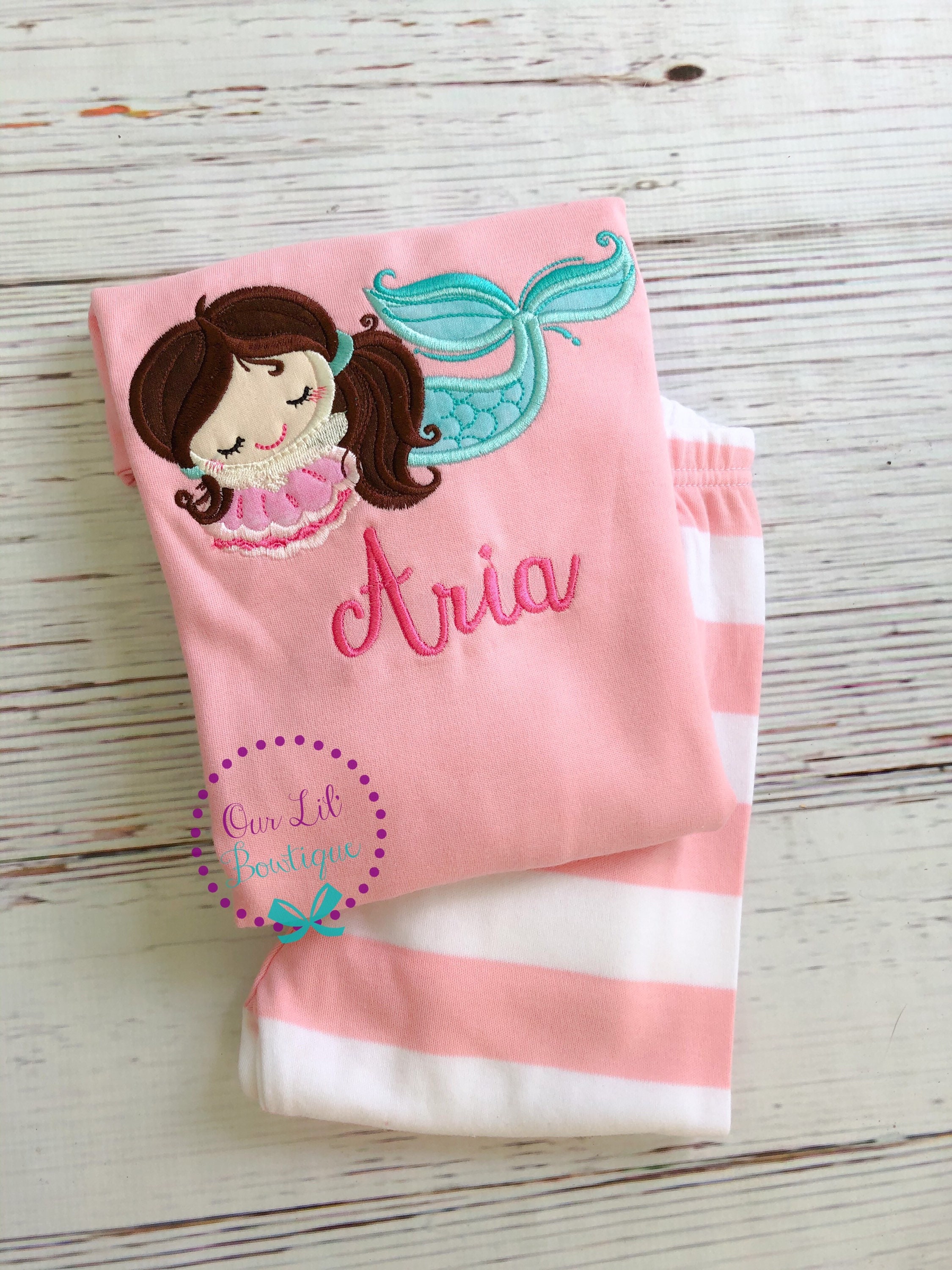 Mermaid Pajamas Mermaid PJs Mermaid Birthday Etsy