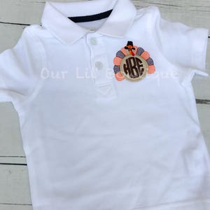 Turkey Polo Thanksgiving Polo Thanksgiving Turkey Polo Turkey Monogram Monogram Boys Thanksgiving Shirt image 1