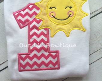 Sunshine Birthday- Sunshine Birthday   Shirt - 1st Birthday Shirt - Personalized Birthday Shirt - Girl - First Birthday