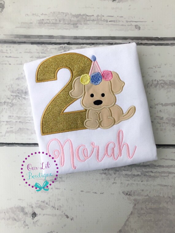 Puppy Birthday Shirt - Puppy Shirt - Personalized - Applique Shirt - Dog Birthday - Birthday Shirt- Personalized Birthday - Puppy Birthday Il_570xn