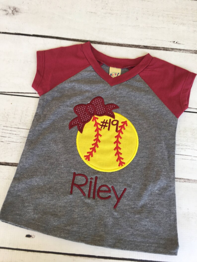 Raglan Baseball Bow Shirt Personalized Shirt Baseball Etsy