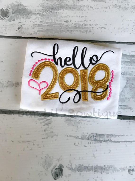 Hello 2019 - Personalized New Years Eve Shirt - Kids New Year Shirt - Personalized New Year Shirt - Happy New Year Outfit -2019 Il_570xn