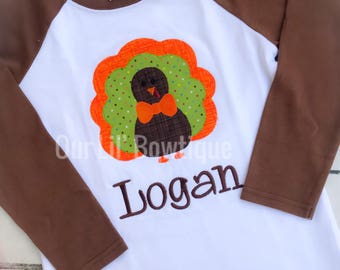 Turkey Shirt - Boys Thanksgiving Shirt - Turkey - Boy - Thanksgiving Shirt - Boys Turkey Shirt - Thanksgiving Applique Shirt -Vintage Turkey