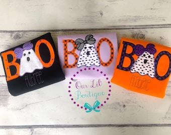 Ghost Applique Halloween Shirt - Personalized BOO Shirt