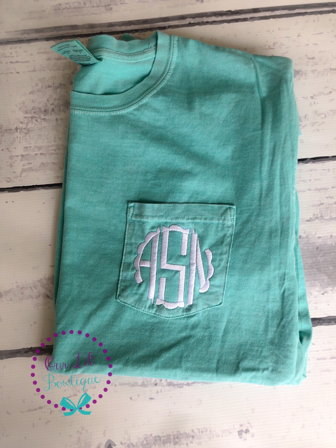 Short Sleeve Comfort Colors Monogram Pocket Tee Short Sleeve | Etsy