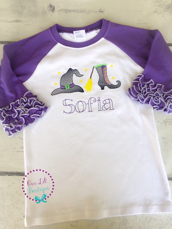 Halloween Shirt - Halloween Sketch Design - Witch Shirt - Witch Outfit - Personalized Halloween Shirt - Girls Halloween Shirt - Witch Hat Il_570xn