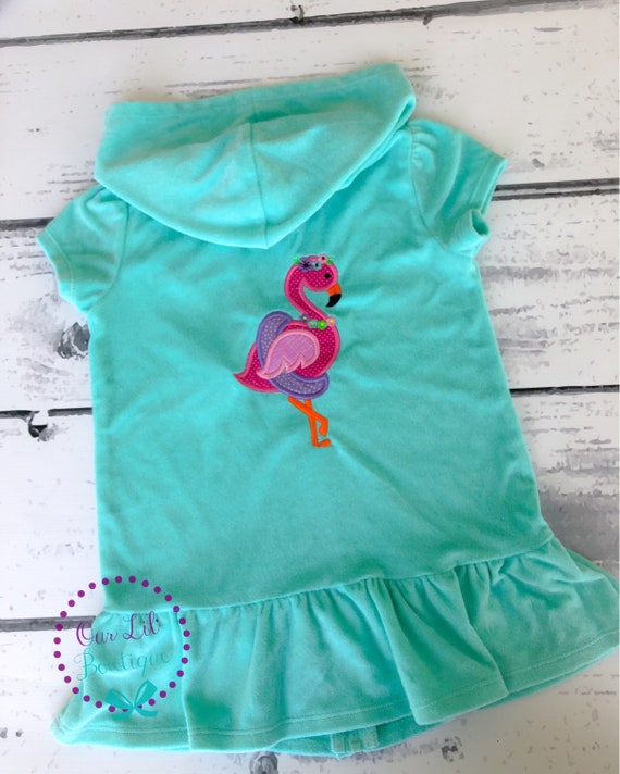 Flamingo Cover Up - Personalized Cover Up - Personalized Toddler or Girl Bathing Suit Cover up - Dance Costume Cover Up- Ballet - Swim Cover Il_570xn