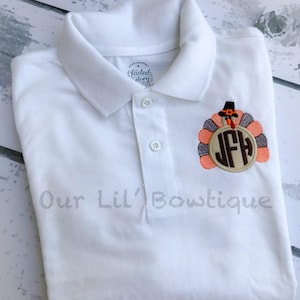 Turkey Polo Thanksgiving Polo Thanksgiving Turkey Polo Turkey Monogram Monogram Boys Thanksgiving Shirt image 5