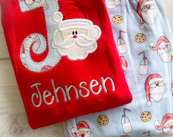 Santa Pajamas - Christmas Pajamas -  Santa PJs-Girls Christmas Pajamas - Boys Christmas Pajamas - Santa Christmas - Matching PJS