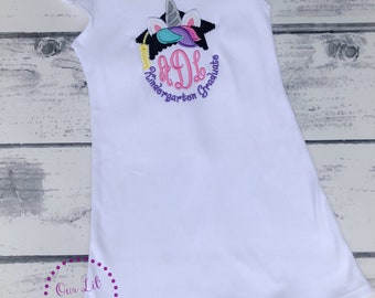 Unicorn Graduation Shirt - Pre-K Graduation Shirt - Unicorn - Monogrammed Unicorn Shirt - Kindergarten Graduation - Preschool Grad