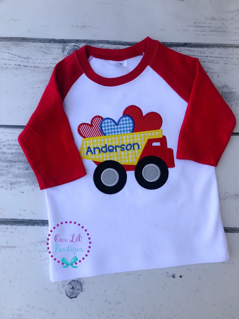 Dump Truck Shirt Boy's Valentine Truck Heart Truck Etsy