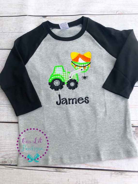 Halloween Digger Shirt - Boys Halloween Shirt - Candy Corn Shirt - Construction Shirt - Halloween Shirt - Boys Candy Corn - My 1st Halloween Il_570xn