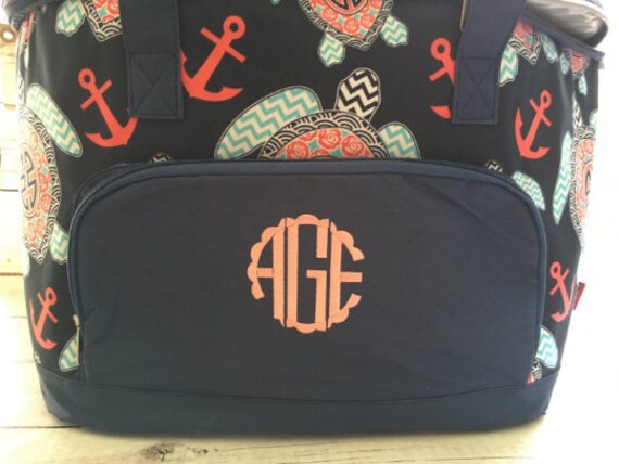 Turtles Oversized Cooler- Cooler Tote Bag - Cooler - - Monogrammed - Beach Bag - Bride - Beach Cooler - Large Cooler - Boat Cooler -Turtle Il_570xn