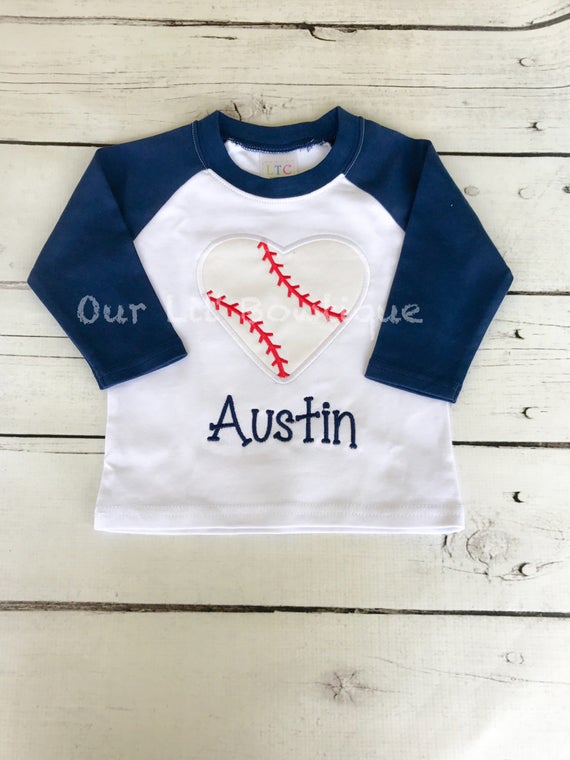 Raglan Baseball Heart Shirt - Personalized Shirt - Baseball Shirt - Toddler - Baby - Baseball Sister - Heart - Raglan Softball Shirt Il_570xn