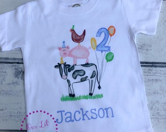 Farm Animal Birthday Shirt - Girls Farm Animal Shirt - Personalized Shirt - Farm Birthday Shirt - Sublimation - Boys Farm Animal Shirt