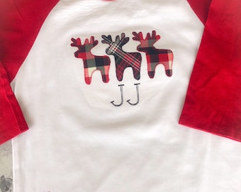 Christmas Moose Shirt - Boy's Moose Birthday Shirt - Girl's Moose Birthday Shirt - Baby - Personalized Shirt - Woodland- Winter Moose Shirt