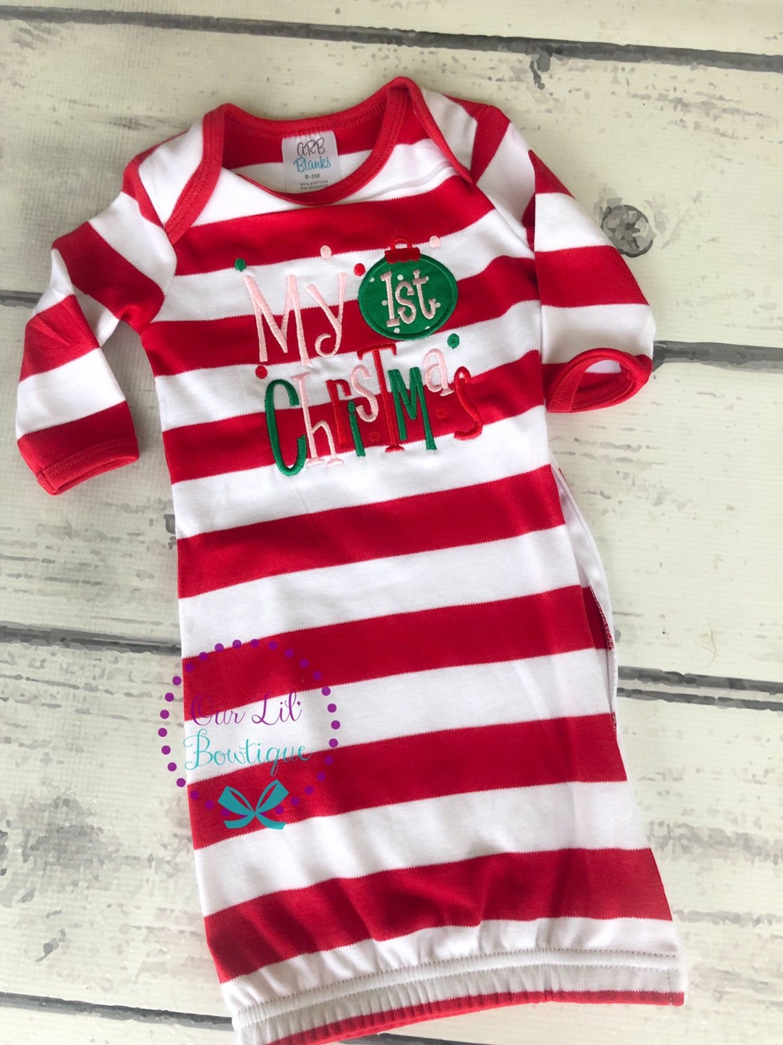 My 1st Christmas Gown Baby Gown First Christmas Shirt Etsy