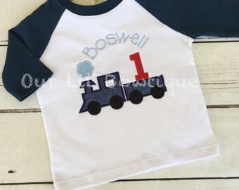 Train Birthday Shirt - Train - Birthday - Boy Train Shirt - Personalized Train Shirt - Birthday Train - Raglan - Train 1st Birthday Shirt