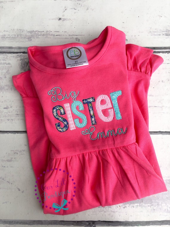 Big Sister Dress - Baby Announcement - Big Sister - Little Sister - Sibling Shirts - Pregnancy Announcement - Sister Shirt - Sister Dress Il_570xn