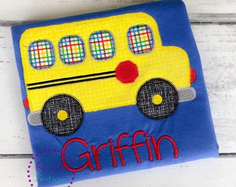 Applique School Bus Shirt: Personalized Back to School Outfit