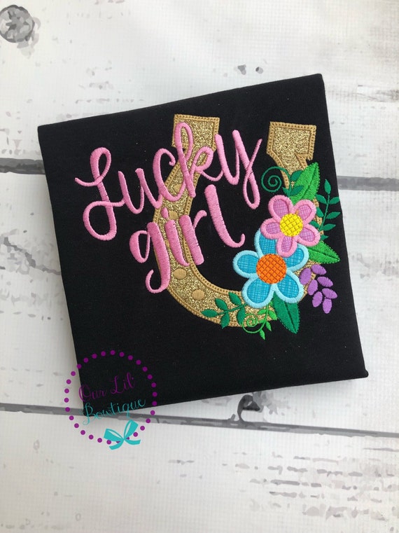 St. Patrick's Day Lucky Girl - Personalized St. Patricks Day Shirt - Lucky Charm - Shamrock - Lucky Girl Il_570xn
