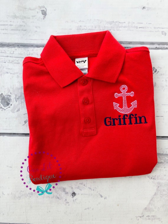 Nautical Anchor Monogrammed Polo: Personalized Birthday Shirt