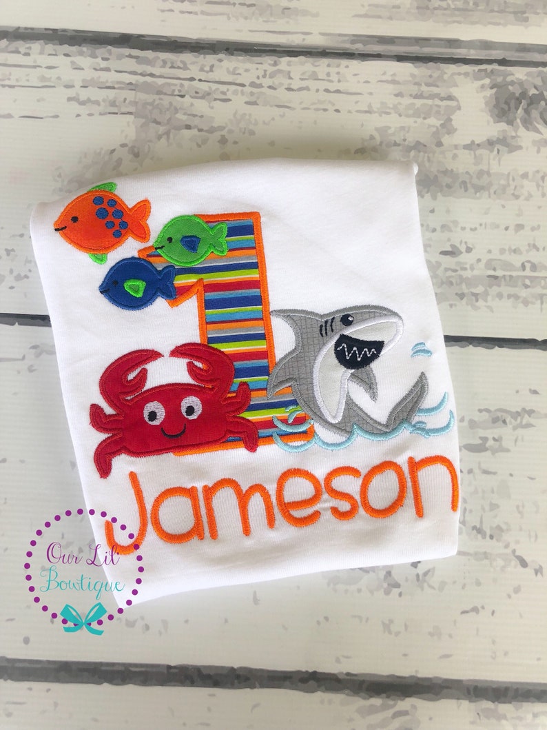 Under The Sea Personalized Birthday Shirt Personalized Birthday Personalized Under The Sea Boys Under the Sea Ocean Birthday Ocean image 5