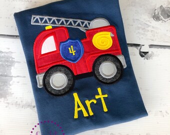 Firetruck Birthday Shirt - Firetruck Shirt - Firefighter Birthday Shirt - Firetruck Birthday  - Birthday Shirt - Personalized Firetruck