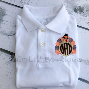 Turkey Polo Thanksgiving Polo Thanksgiving Turkey Polo Turkey Monogram Monogram Boys Thanksgiving Shirt image 6