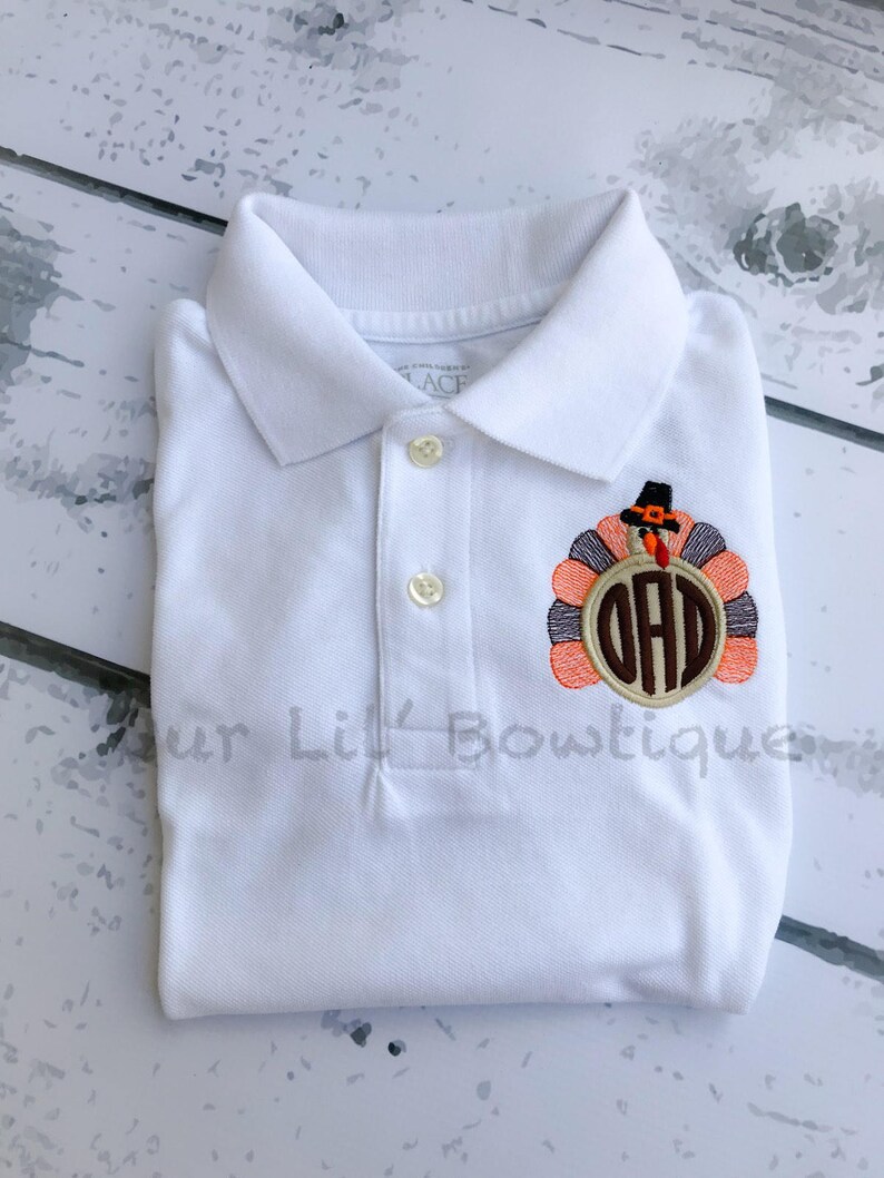 Turkey Polo Thanksgiving Polo Thanksgiving Turkey Polo Turkey Monogram Monogram Boys Thanksgiving Shirt image 6