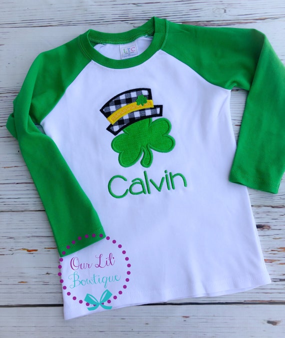 St. Patrick's Day Shamrock Shirt - Personalized St. Patricks Day Shirt Shamrock Hat - Personalized Shamrock - Shamrock Top Hat Il_570xn