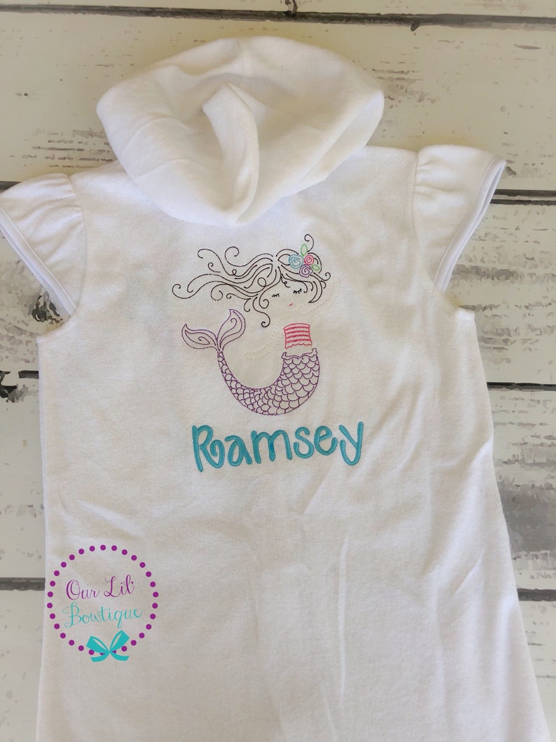 Dance Costume Cover Up- Personalized Cover Up Swim Cover Up Mermaid Cover Up Personalized Toddler or Girl Bathing Suit Cover up