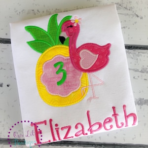 Flamingo Birthday Shirt - Flamingo 1st Birthday Shirt -Personalized Birthday Shirt - Pinapple Shirt - Flamingos and Pineapples-Summer Shirt
