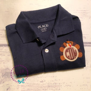 Turkey Polo Thanksgiving Polo Thanksgiving Turkey Polo Turkey Monogram Monogram Boys Thanksgiving Shirt image 8