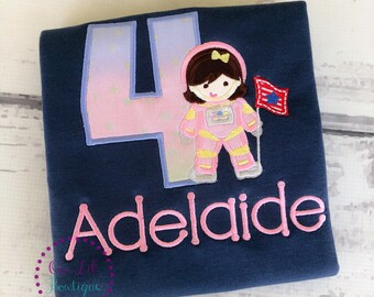 Girls Astronaut Birthday Shirt: Space Party Outfit