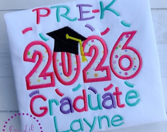 Graduation Shirt - Pre-K Graduation Shirt - Preschool Grad - Grad Shirt -Personalized Grad Shirt - Kindergarten Graduation - 2026 Grad - VPK