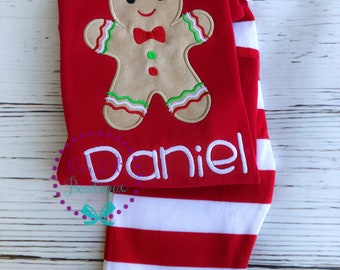 PRE-ORDER - Gingerbread Pajamas - Christmas PJs- Pajamas- Personalized Christmas PJs - Christmas Gingerbread- Matching Christmas Pajamas