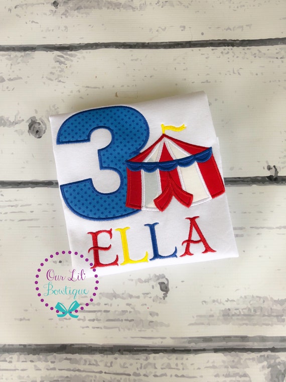Circus Birthday Shirt- Personalized Birthday Shirt - Personalized Circus - 1st Birthday Outfit - Girl or Boy - Tutu - Circus Tent - Circus Il_570xn