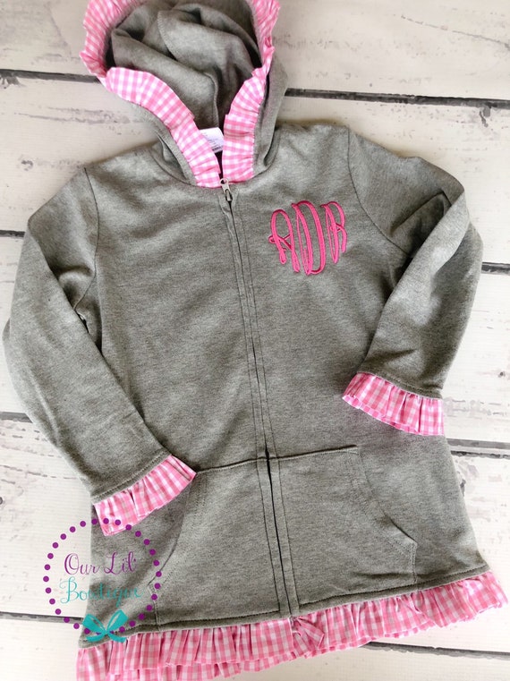 Personalized Kids Zip Up - Personalized Kids Pullover - Monogrammed Pullover - Boys Monogram Zip Up - Gingham - Girls Monogram Zip Up Il_570xn