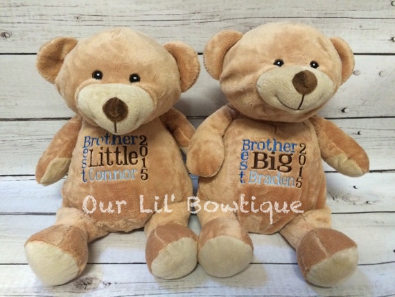Personalized Stuffed Animal - Subway Art - Personalized Cubbie - Birth Announcement - New Baby - Personalized Baby Gift - Big Brother Gift Il_570xn