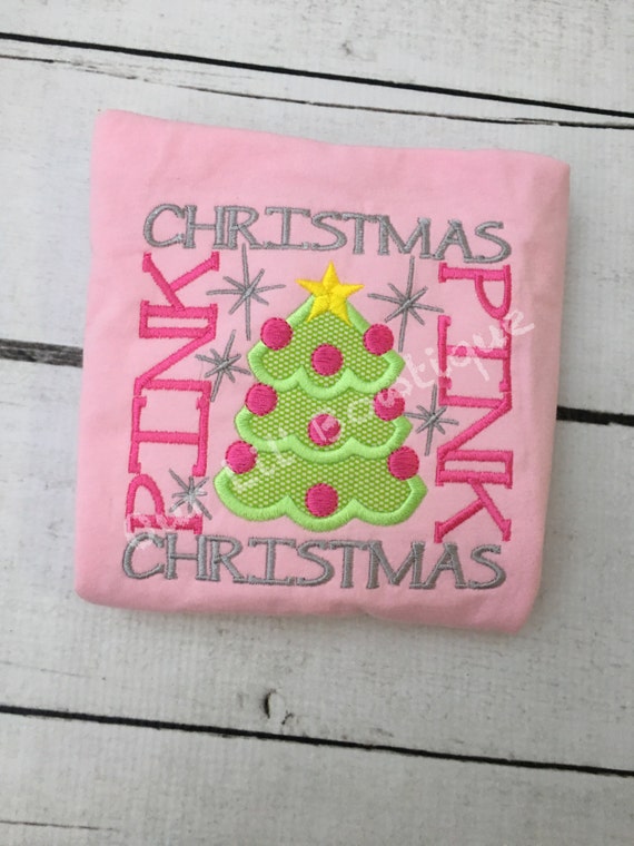 Girls Christmas Tree Shirt - Girls Christmas Shirt - Christmas Tree- Girl - Christmas Shirt - Pink Christmas Tree Il_570xn