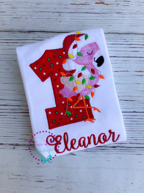 Flamingo Christmas Birthday Shirt - Flamingo Shirt - Personalized Christmas Shirt - Personalized Flamingo - Christmas Birthday Il_570xn