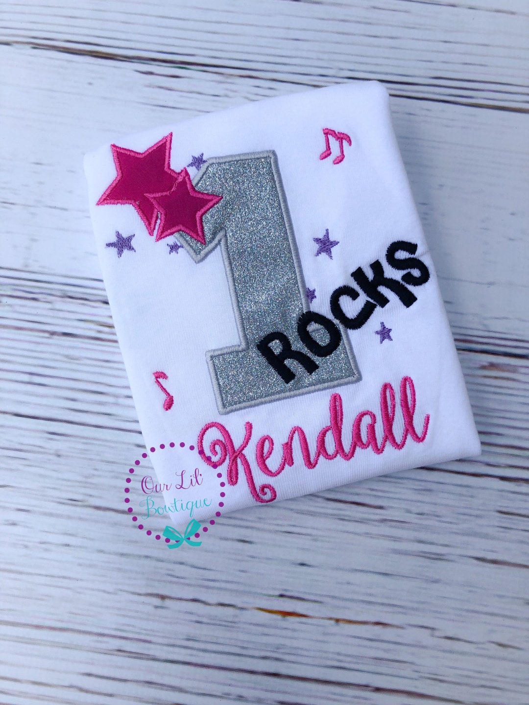 One Rocks Music Birthday Shirt - Personalized 1st Birthday - Etsy