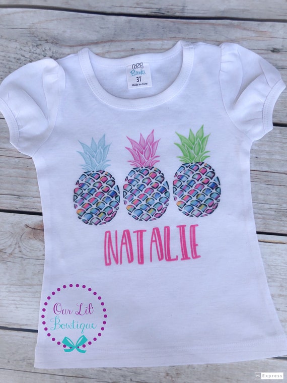 Pineapples Summer Shirt - Girls Personalized Shirt - Personalized Shirt - Summer Pineapple Shirt - Pineapple Shirt - Sublimation Il_570xn
