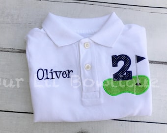 Golf Polo Birthday Shirt - Boys Birthday Shirt - Hole In One Birthday - Personalized Birthday Shirt - Golfing Birthday Shirt - Golf Shirt