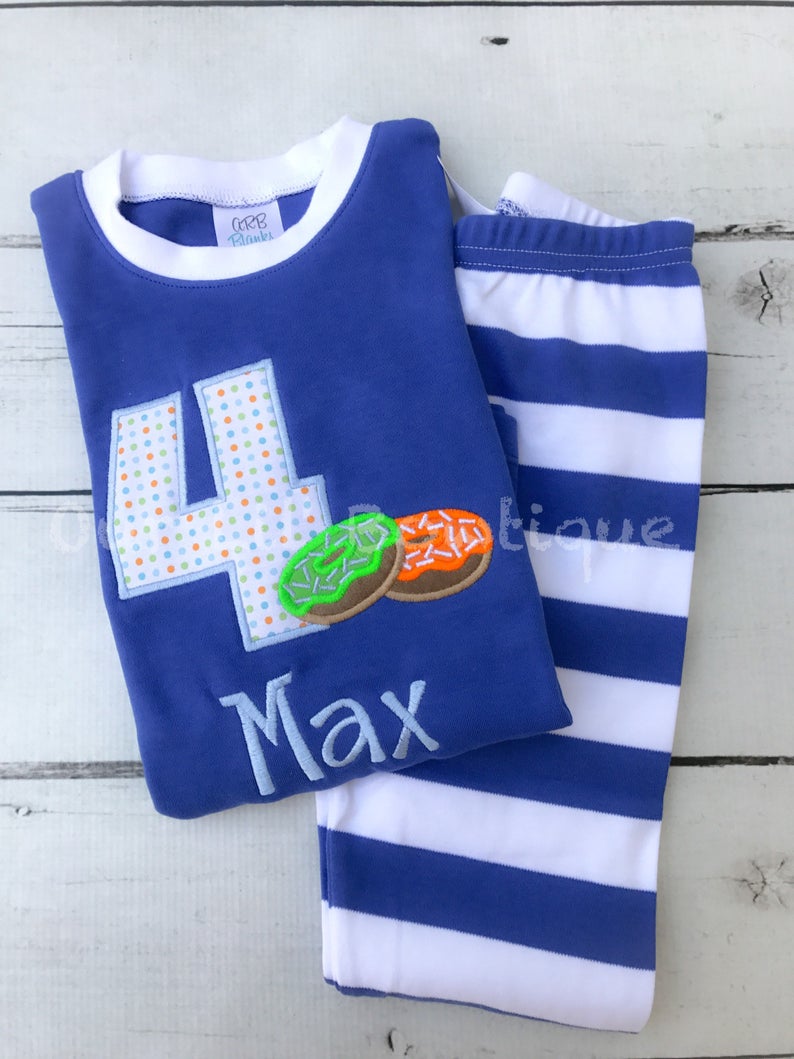 Donut personalized Birthday Shirt Donut Personalized Shirt Personalized Donut Shirt Donut Birthday Donut Applique Boys Girls image 10