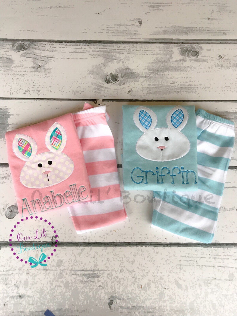 Personalized Easter Bunny Pajamas: Cotton Blend PJs Bild 1