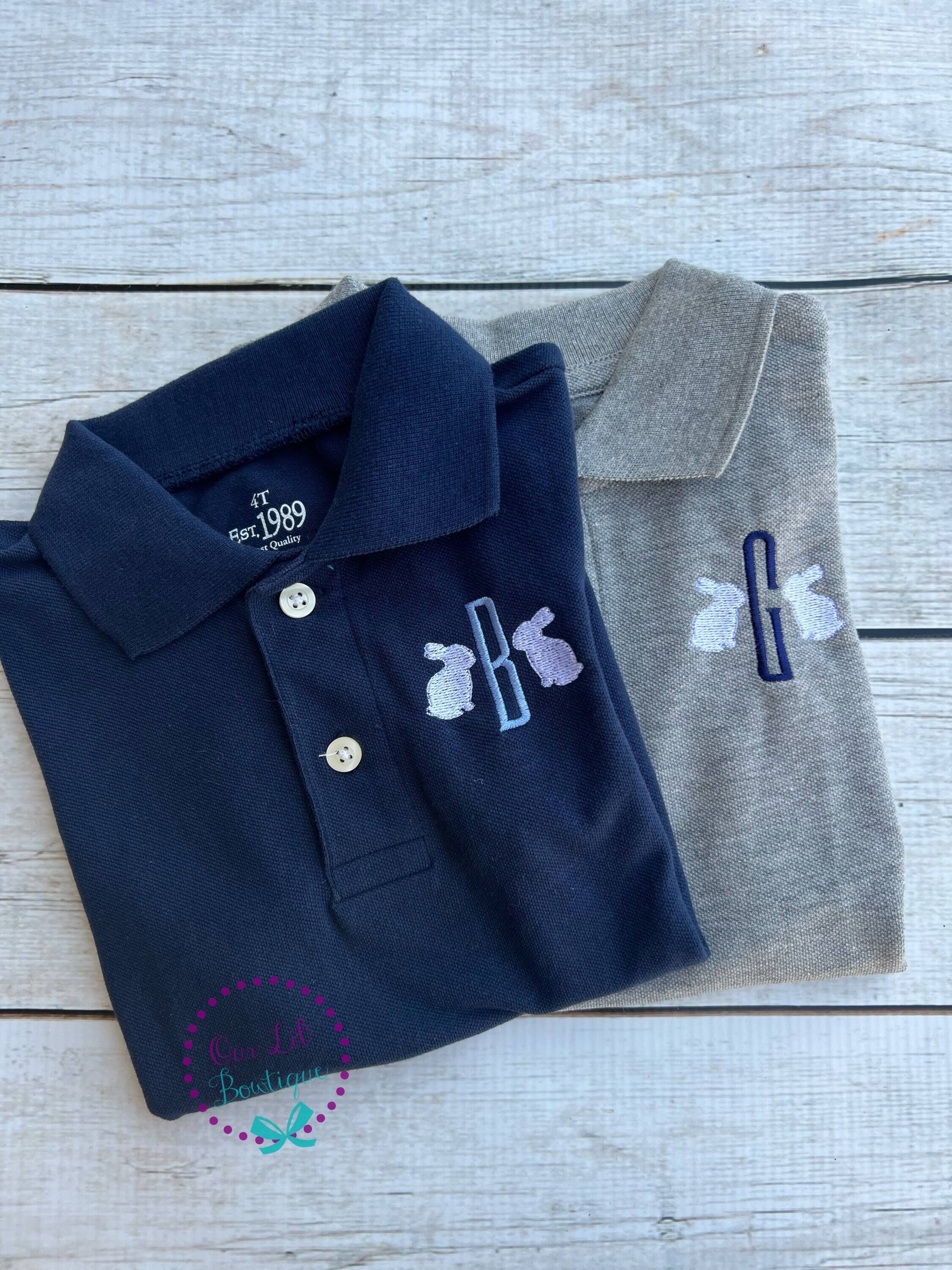 Easter Polo bunny Polo Easter Bunny Polo Bunny Monogram Monogram Boys Easter Shirt Bunny Ears Monogram Monogrammed Polo Etsy UK