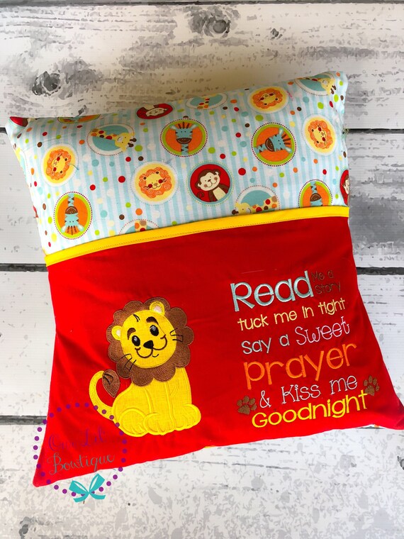 Lion Reading Pillow Kids Reading Pillow Pocket Pillow Lion